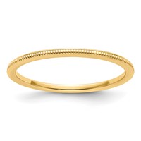 10K Yellow Gold 1.2mm Milgrain Stackable Band view 1