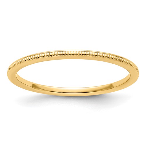 10K Yellow Gold 1.2mm Milgrain Stackable Band Size 6