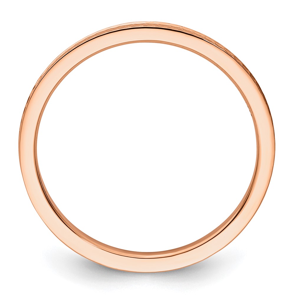 10K Rose Gold 1.2mm Criss-Cross Pattern Stackable Band Size 5 (1STK20-120R-5)