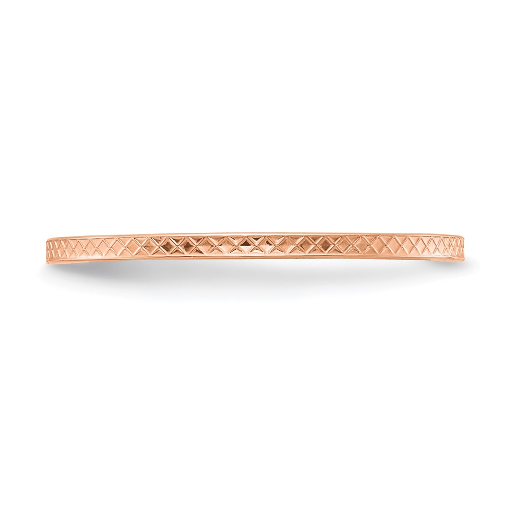 10K Rose Gold 1.2mm Criss-Cross Pattern Stackable Band Size 5 (1STK20-120R-5)