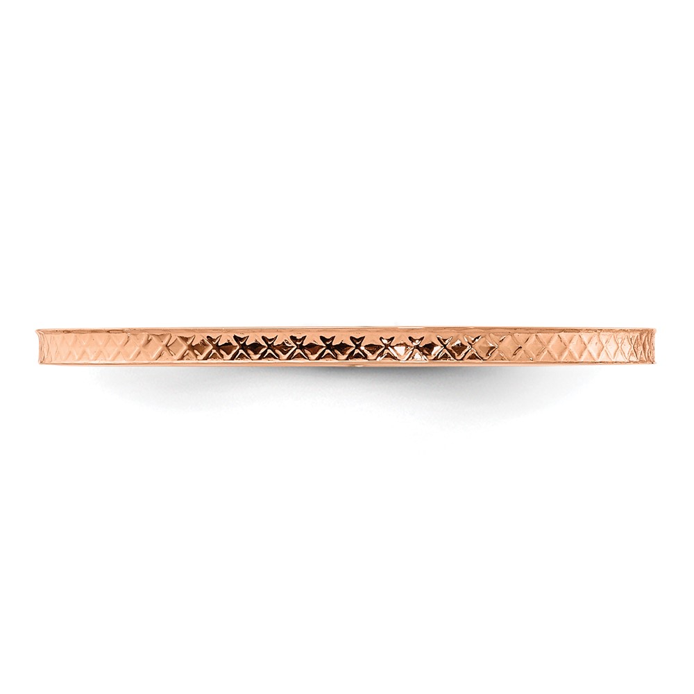 10K Rose Gold 1.2mm Criss-Cross Pattern Stackable Band Size 5 (1STK20-120R-5)