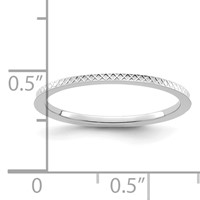 10K White Gold 1.2mm Criss-Cross Pattern Stackable Band view 5