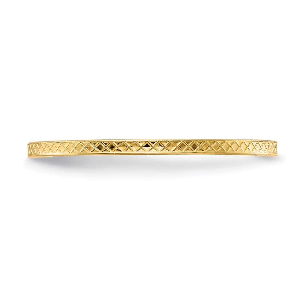 10K Yellow Gold 1.2mm Criss-Cross Pattern Stackable Band Size 8 (1STK20-120Y-8)