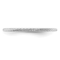10K White Gold 1.2mm Twisted Wire Pattern Stackable Band - Size 4 view 4