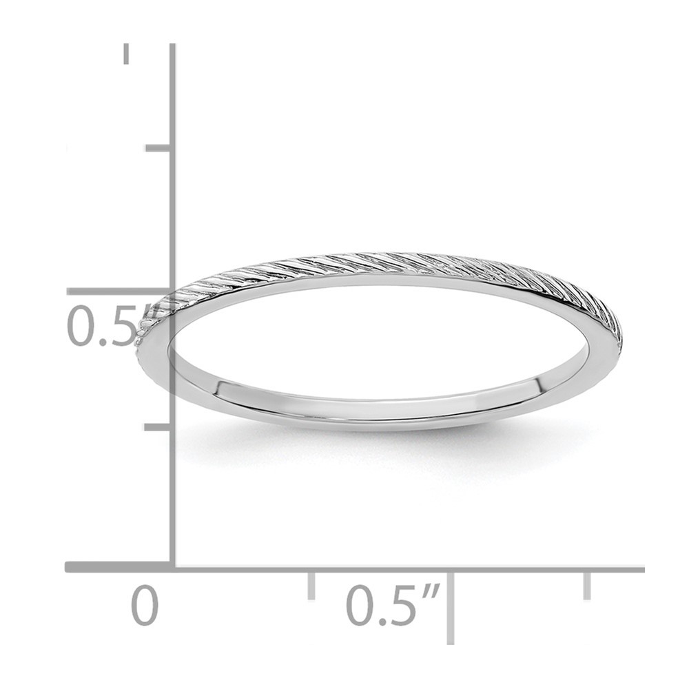 10K White Gold 1.2mm Twisted Wire Pattern Stackable Band Size 7 (1STK22-120W-7)