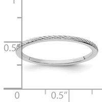 10K White Gold 1.2mm Twisted Wire Pattern Stackable Band - Size 4 view 5
