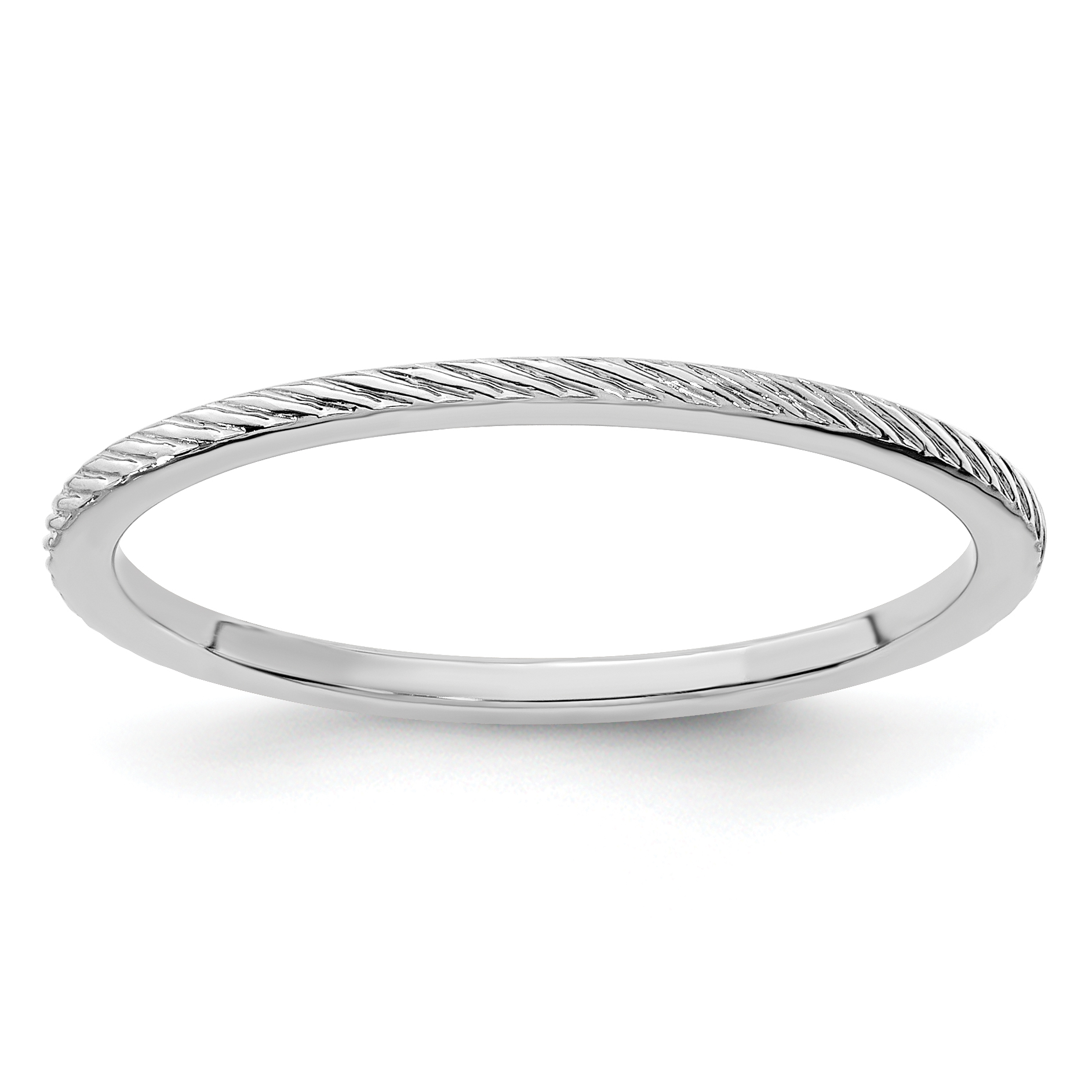 10K White Gold 1.2mm Twisted Wire Pattern Stackable Band Size 10 (1STK22-120W-10)