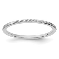 10K White Gold 1.2mm Twisted Wire Pattern Stackable Band - Size 4 view 1