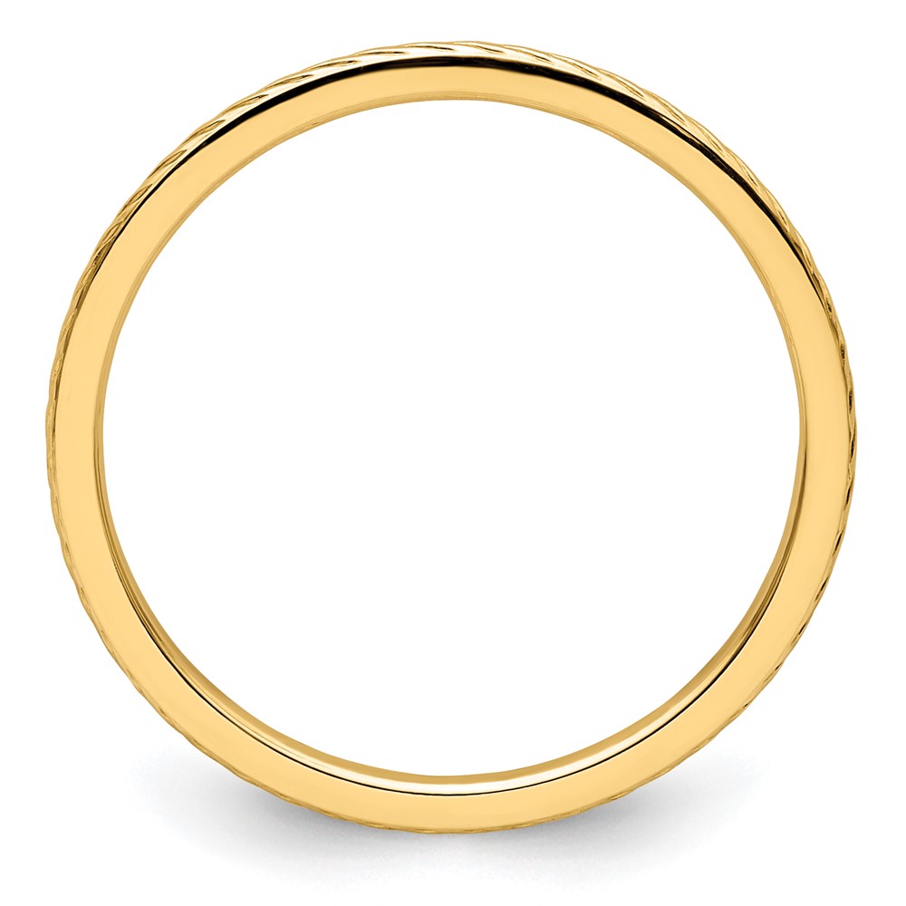 10K Yellow Gold 1.2mm Twisted Wire Pattern Stackable Band Size 8.5 (1STK22-120Y-8.5)