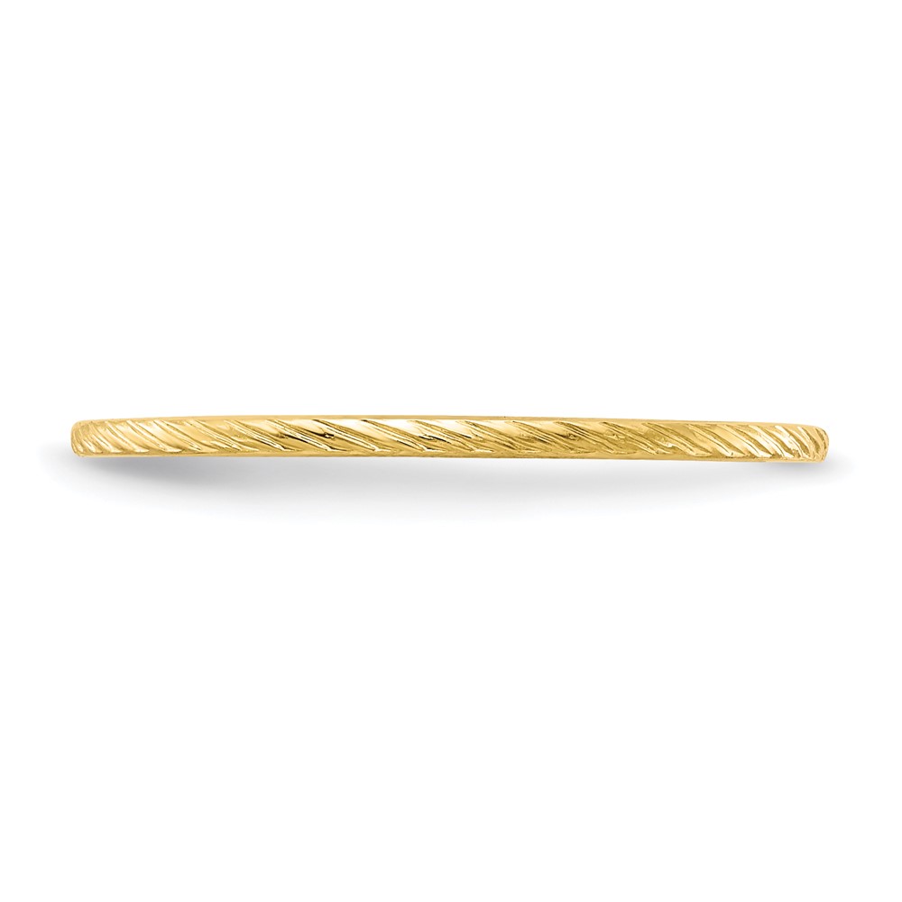 10K Yellow Gold 1.2mm Twisted Wire Pattern Stackable Band Size 8.5 (1STK22-120Y-8.5)