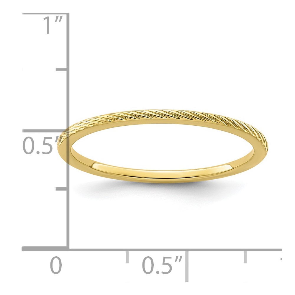 10K Yellow Gold 1.2mm Twisted Wire Pattern Stackable Band Size 8.5 (1STK22-120Y-8.5)