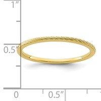 10K Yellow Gold 1.2mm Twisted Wire Pattern Stackable Band view 5