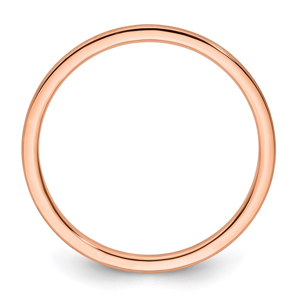 10K Rose Gold 1.2mm Half Round Satin Stackable Band Size 5 (1STK24-120R-5)