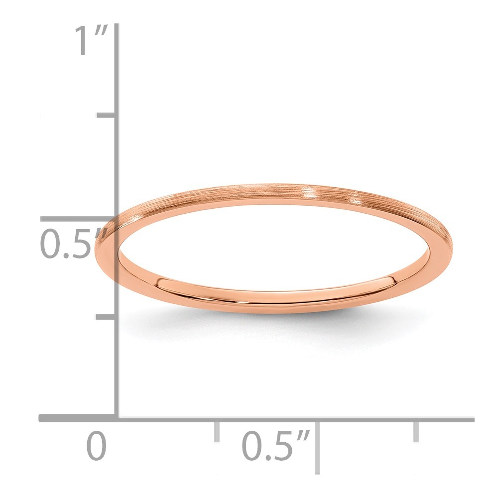 10K Rose Gold 1.2mm Half Round Satin Stackable Band Size 5 (1STK24-120R-5)