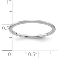 10K White Gold 1.2mm Half Round Satin Stackable Band - Size 6 view 5