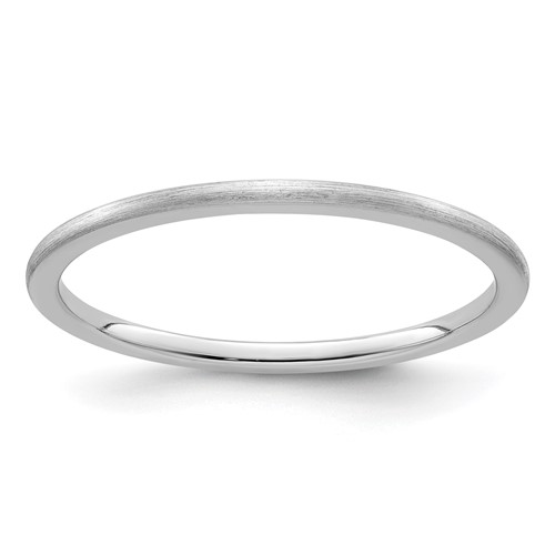 10K White Gold 1.2mm Half Round Satin Stackable Band Size 4.5