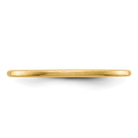 10K Yellow Gold 1.2mm Half Round Satin Stackable Band view 4