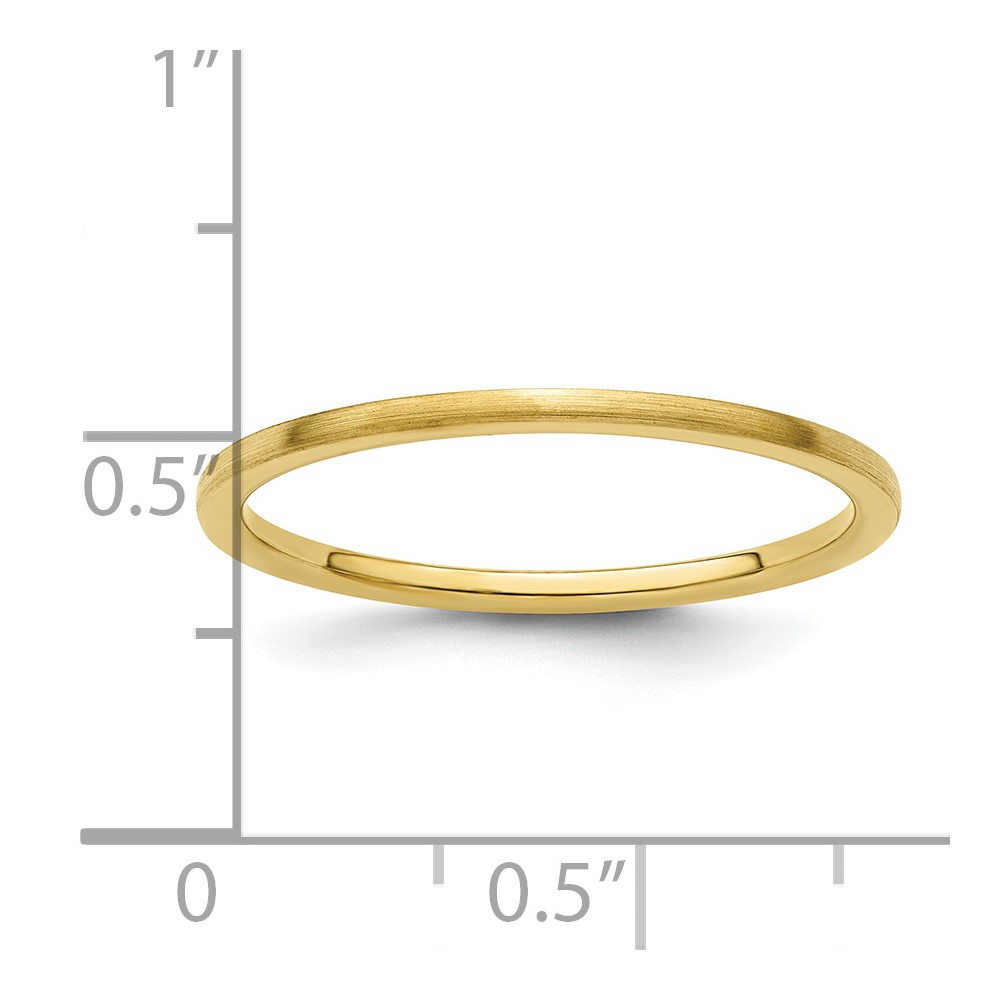 10K Yellow Gold 1.2mm Half Round Satin Stackable Band Size 7 (1STK24-120Y-7)