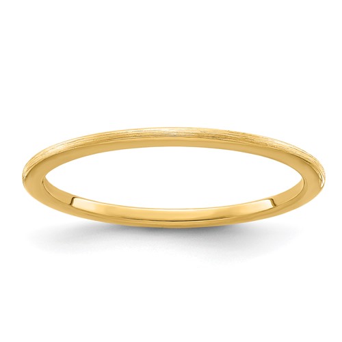 10K Yellow Gold 1.2mm Half Round Satin Stackable Band Size 10