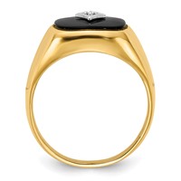 IB Goodman 10K Mens AA Diamond and Onyx Ring view 2
