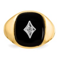 IB Goodman 10K Mens AA Diamond and Onyx Ring view 4