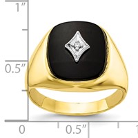IB Goodman 10K Mens AA Diamond and Onyx Ring view 5