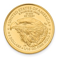 22K Yellow Gold 0.10th Oz American Eagle Coin view 3