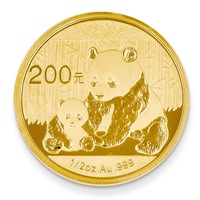 24K Yellow Gold 200 Yuan Panda Coin view 1