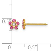 Inverness 14K Yellow Gold Rose and Aurora Borealis Crystal Flower Post Piercing Earrings view 4