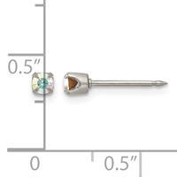 Inverness Stainless Steel 3mm Aurora Borealis Crystal Post Piercing Earrings view 4