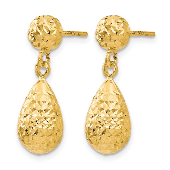 Leslie's Gold Polished and Diamond-cut Dangle Earrings