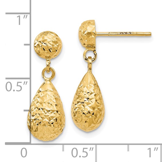 Leslie's Gold Polished and Diamond-cut Dangle Earrings