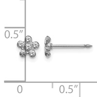Inverness 14K White Gold Clear Crystal Flower Post Piercing Earrings view 4