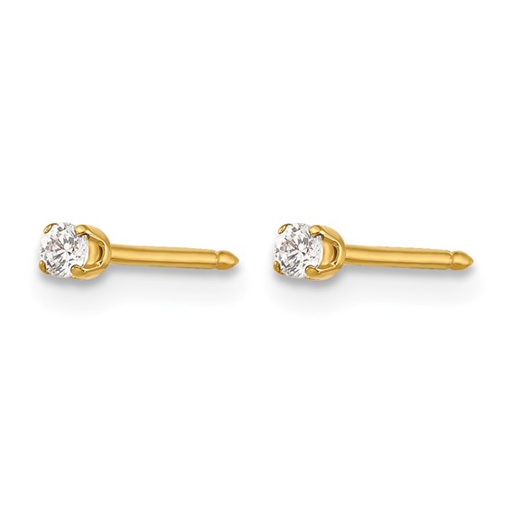 Inverness 14k 2mm CZ Post Piercing Earrings