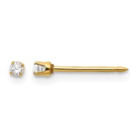 Inverness 14K Yellow Gold 2mm CZ Post Piercing Earrings view 1