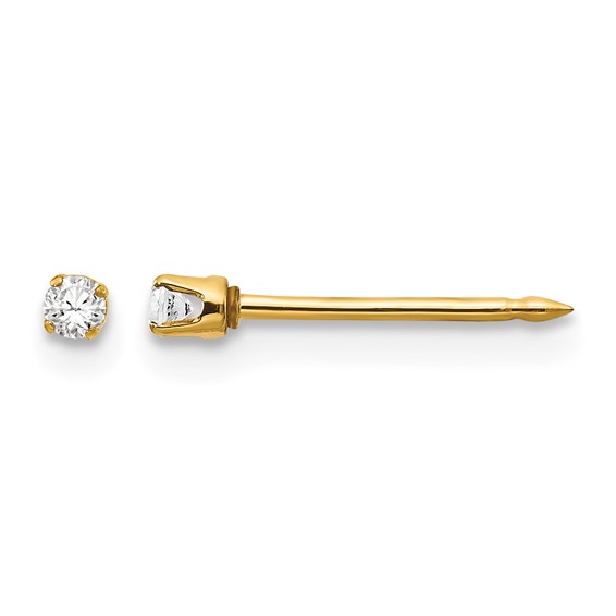Inverness 14k 2mm CZ Post Piercing Earrings