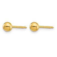 Inverness 18K Yellow Gold 4mm Ball Post Piercing Earrings view 2
