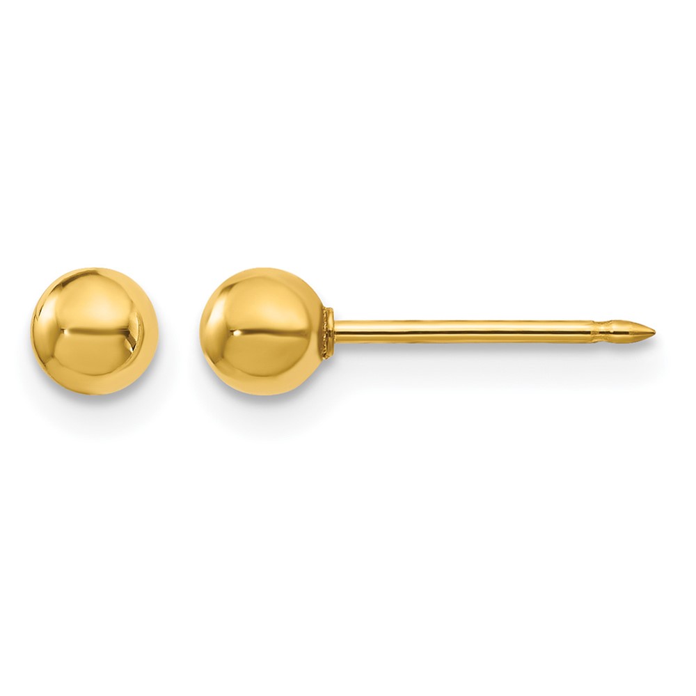 Inverness 18K Yellow Gold 4mm Ball Post Piercing Earrings