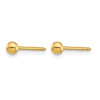 Inverness 18K Yellow Gold 3mm Ball Post Piercing Earrings view 2