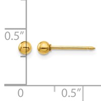 Inverness 18K Yellow Gold 3mm Ball Post Piercing Earrings view 4