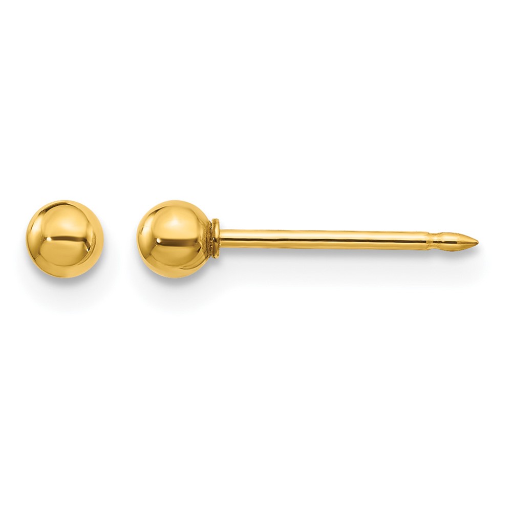Inverness 18K Yellow Gold 3mm Ball Post Piercing Earrings