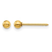 Inverness 18K Yellow Gold 3mm Ball Post Piercing Earrings view 1