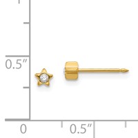 Inverness Stainless Steel 24K Gold-plated Star Earrings with Crystal Post Piercing view 4