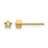 Inverness Stainless Steel 24K Gold-plated Star Earrings with Crystal Post Piercing view 1