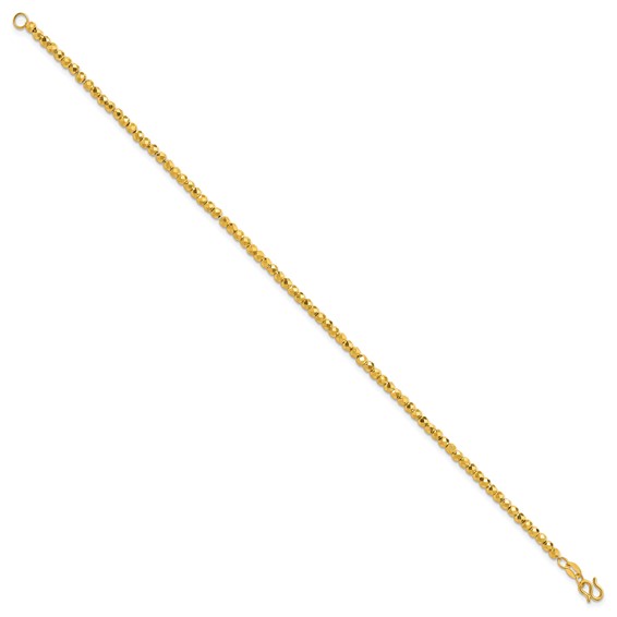 Herco 24K Polished Faceted 2.5mm Beaded 7.5 Inch Bracelet