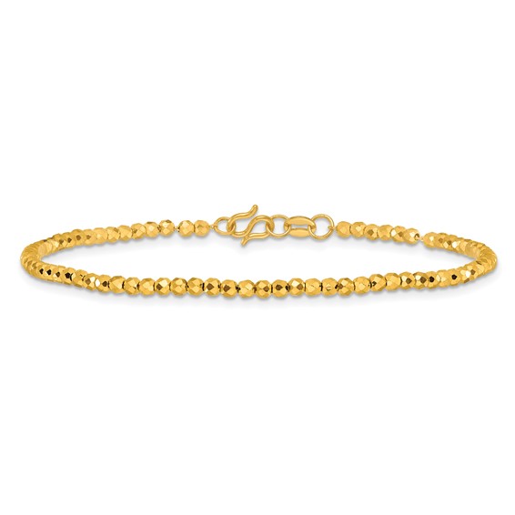 Herco 24K Polished Faceted 2.5mm Beaded 7.5 Inch Bracelet
