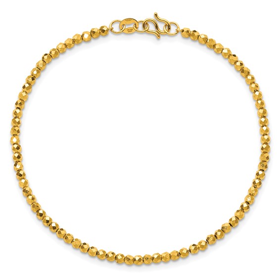 Herco 24K Polished Faceted 2.5mm Beaded 7.5 Inch Bracelet