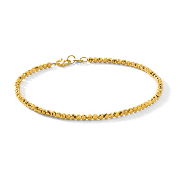 Herco 24K Polished Faceted 2.5mm Beaded 7.5 Inch Bracelet