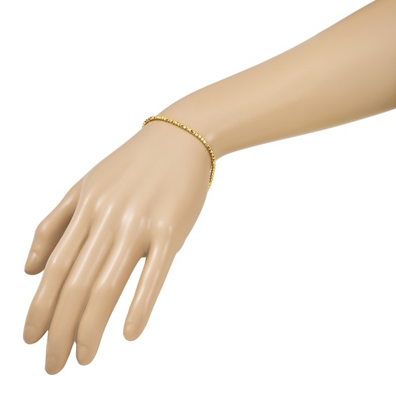 Herco 24K Polished Faceted 2.5mm Beaded 7.5 Inch Bracelet