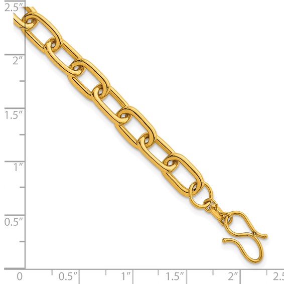 Herco 24K Polished 6.5mm Paperclip Link 7.5 Inch Bracelet